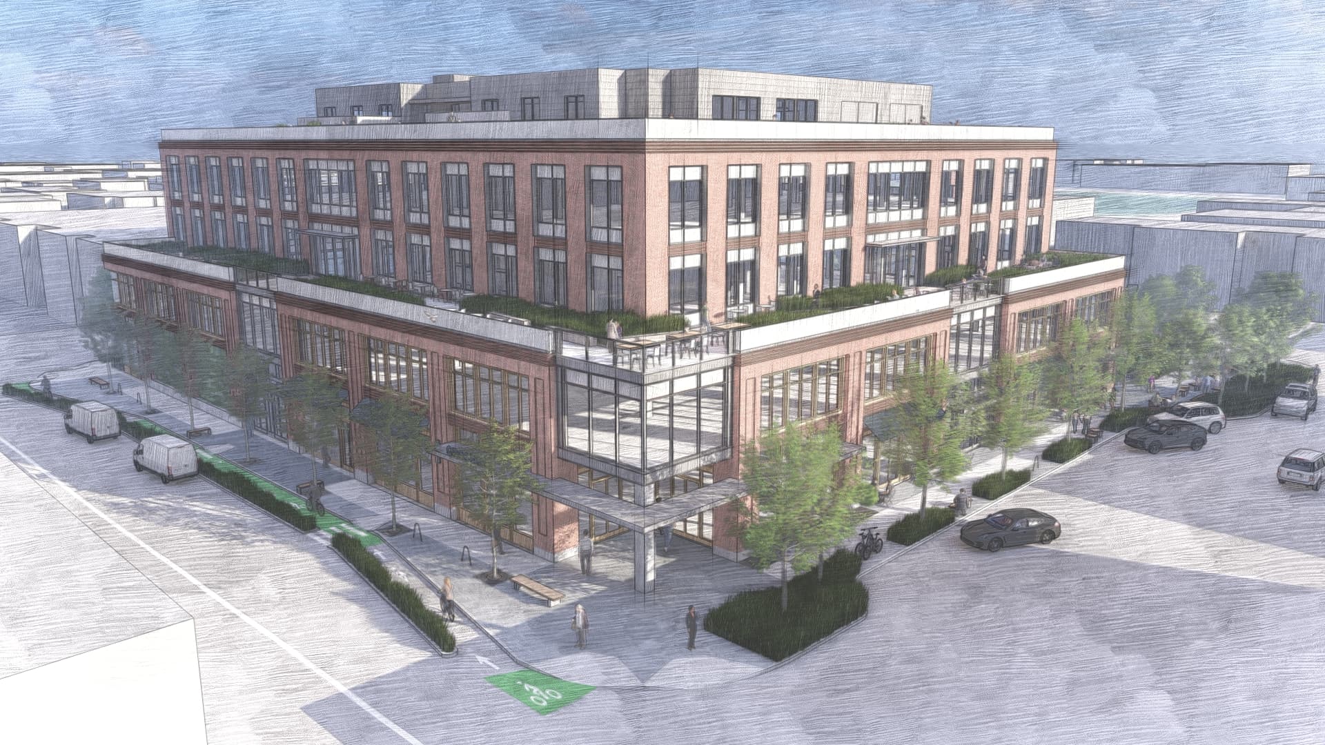 3D project of Street B South - isometric view